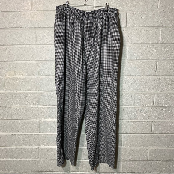 Mercer Culinary Chef Pants Houndstooth 1X Wide Leg with Pockets Loose Fit Baggy - Picture 4 of 14